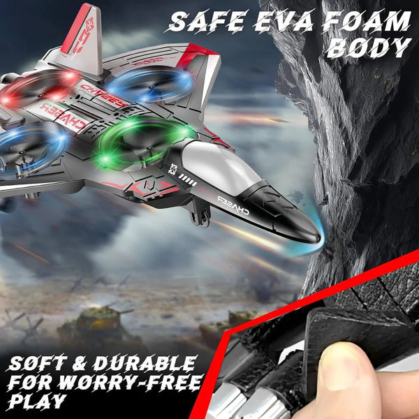RC Aircraft Drone Jet With Lightning Effect & Rechargeable Batteries | EVA Fighters