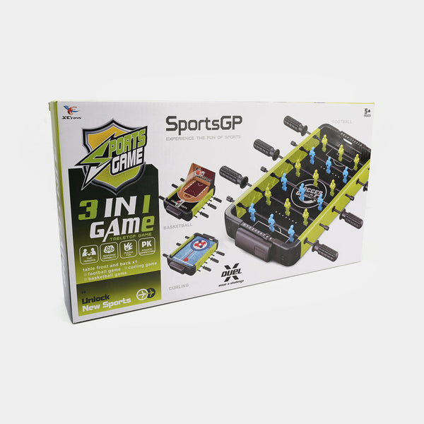 3-in-1 Tabletop Game Set - Football, Basketball & Curling